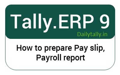 Payroll report in Tally
