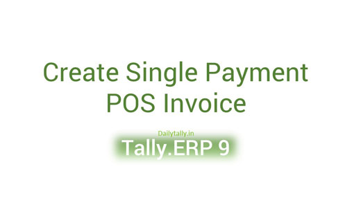 Create Single Payment POS Invoice