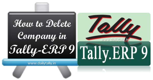 How to delete company in Tally-ERP 9